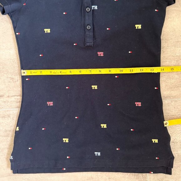 Tommy Hilfiger Womens Polo Shirt Dark Blue Logo Size XS - Picture 8 of 8